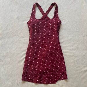 YPB Abercrombie & Fitch Crossback Athletic Dress - Burgundy Polka Dot ❤️